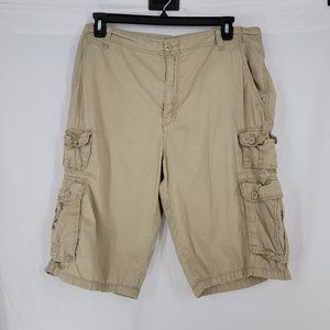 SPC Collection Khaki Cargo Shorts Tan Cotton Men's Waist 38" Inseam 14"